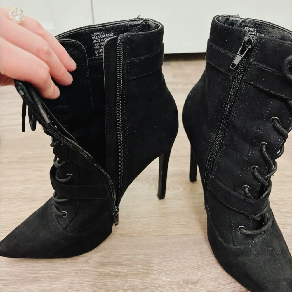 Maxwell Suede High Heel Ankle Boots - Picture 7 of 9